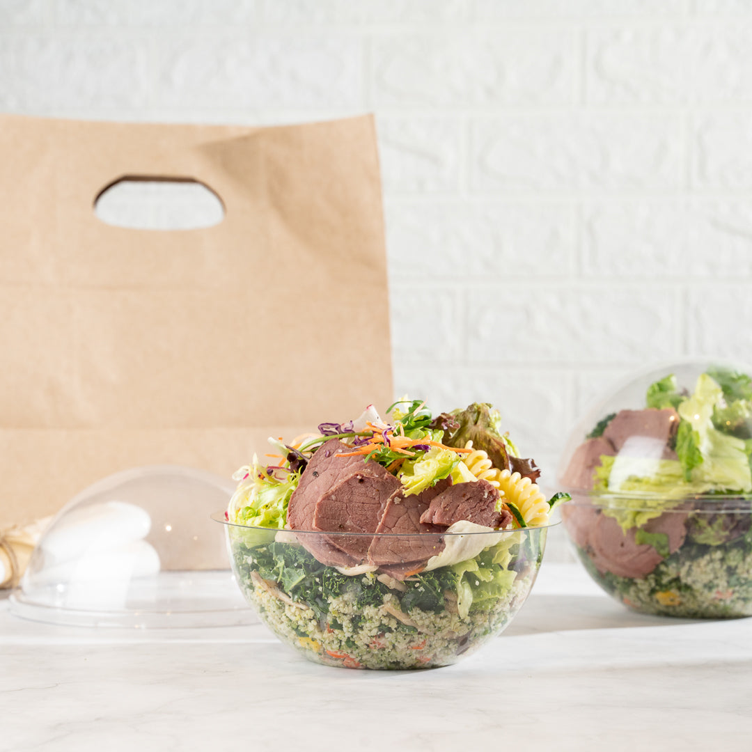 Sphere Containers Thermo Tek 28 oz Clear Plastic Sphere Salad Container - with Dome Lid ...