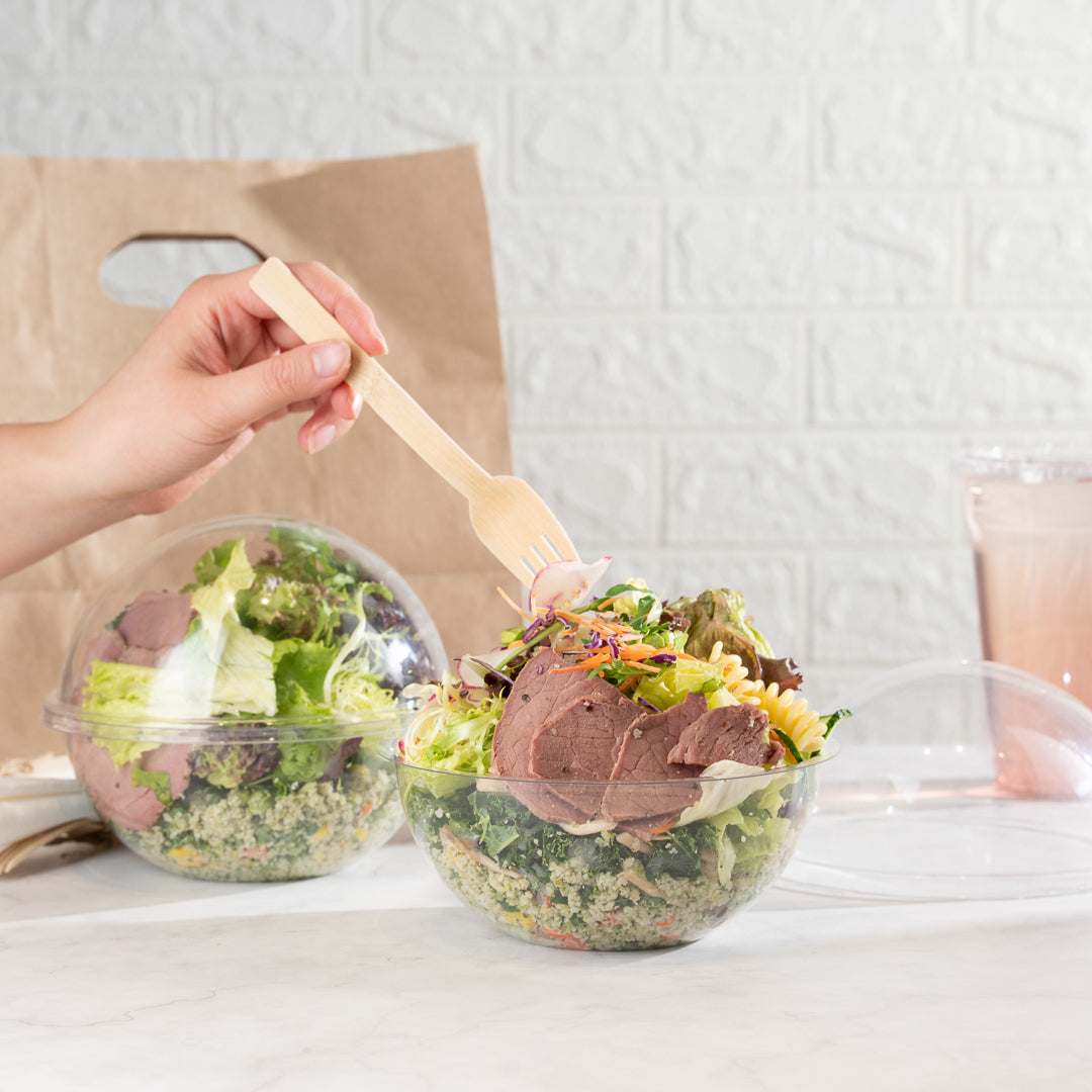 Sphere Containers Thermo Tek 28 oz Clear Plastic Sphere Salad Container - with Dome Lid ...
