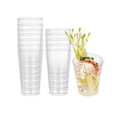 Mini Serve 3 oz Round Clear Plastic Cannello Dessert Glass - 1 3/4