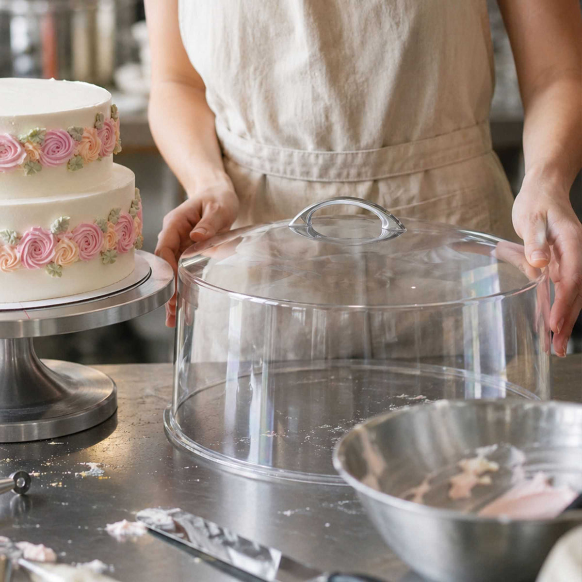 Sweet Vision Round Clear Cake Cover - 12" x 12" x 6 1/2" - 1 count box
