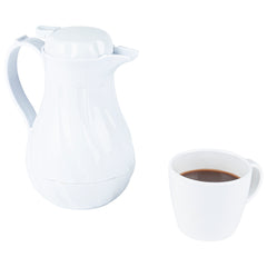 Restpresso 20 oz White Thermal Coffee Carafe / Server - 6 1/2