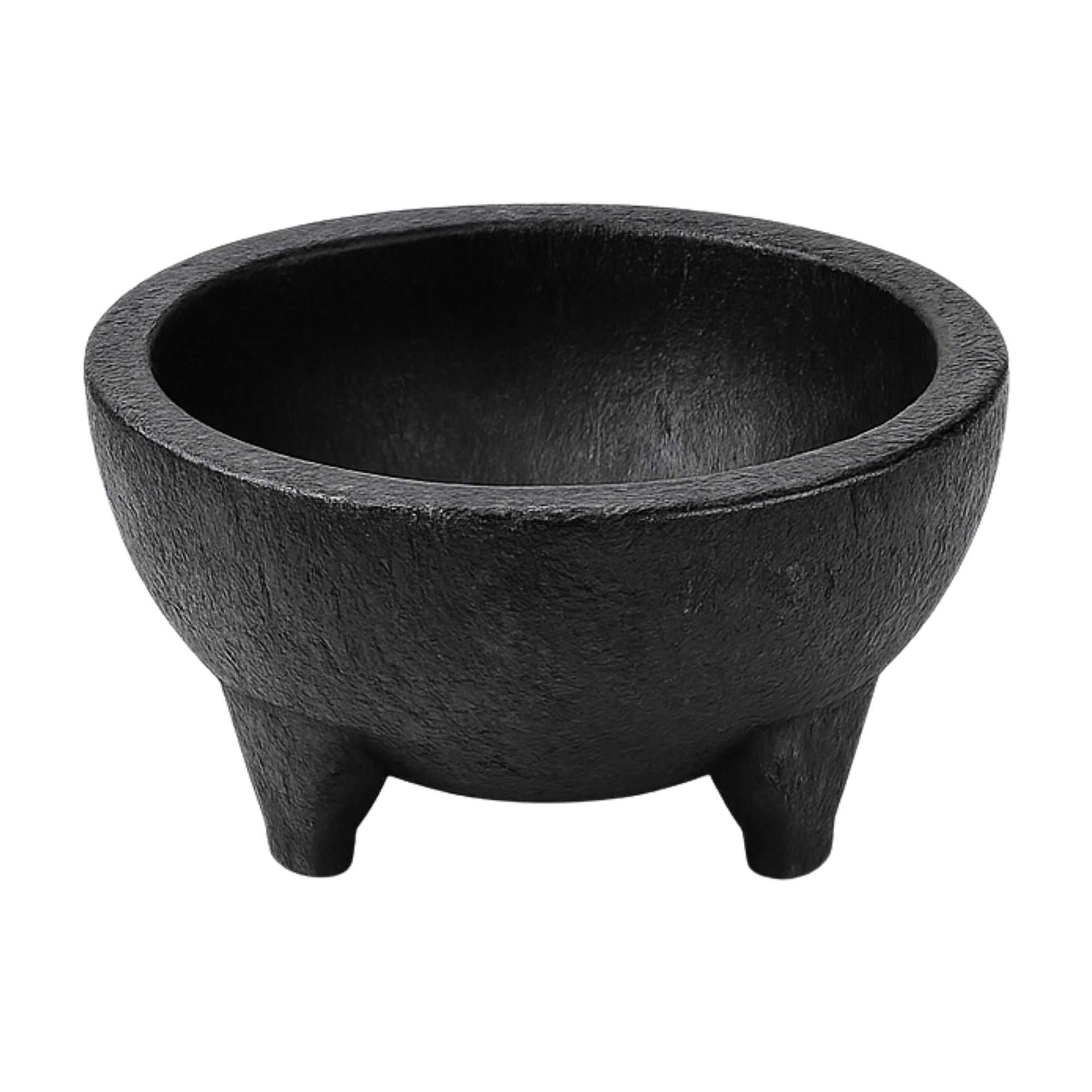 Chef 101 56 oz Round Black Thermal Plastic Molcajete Bowl - 8 3/4" x 8 3/4" x 4" - 10 count box
