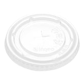Sustain Round Clear PLA Plastic Flat Lid - For 9, 12, 16 and 20 oz Drinking Cup, Compostable - 1000 count box