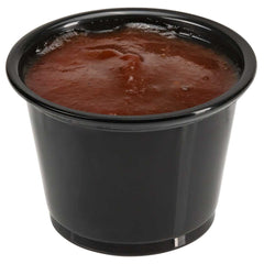 Chef 101 1 oz Round Black Plastic Portion Cup - 1 3/4