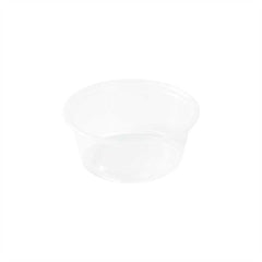 Chef 101 2 oz Round Clear Plastic Portion Cup - 2 1/2