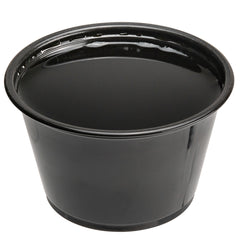 RW Base 4 oz Round Black Plastic Portion Cup - 3