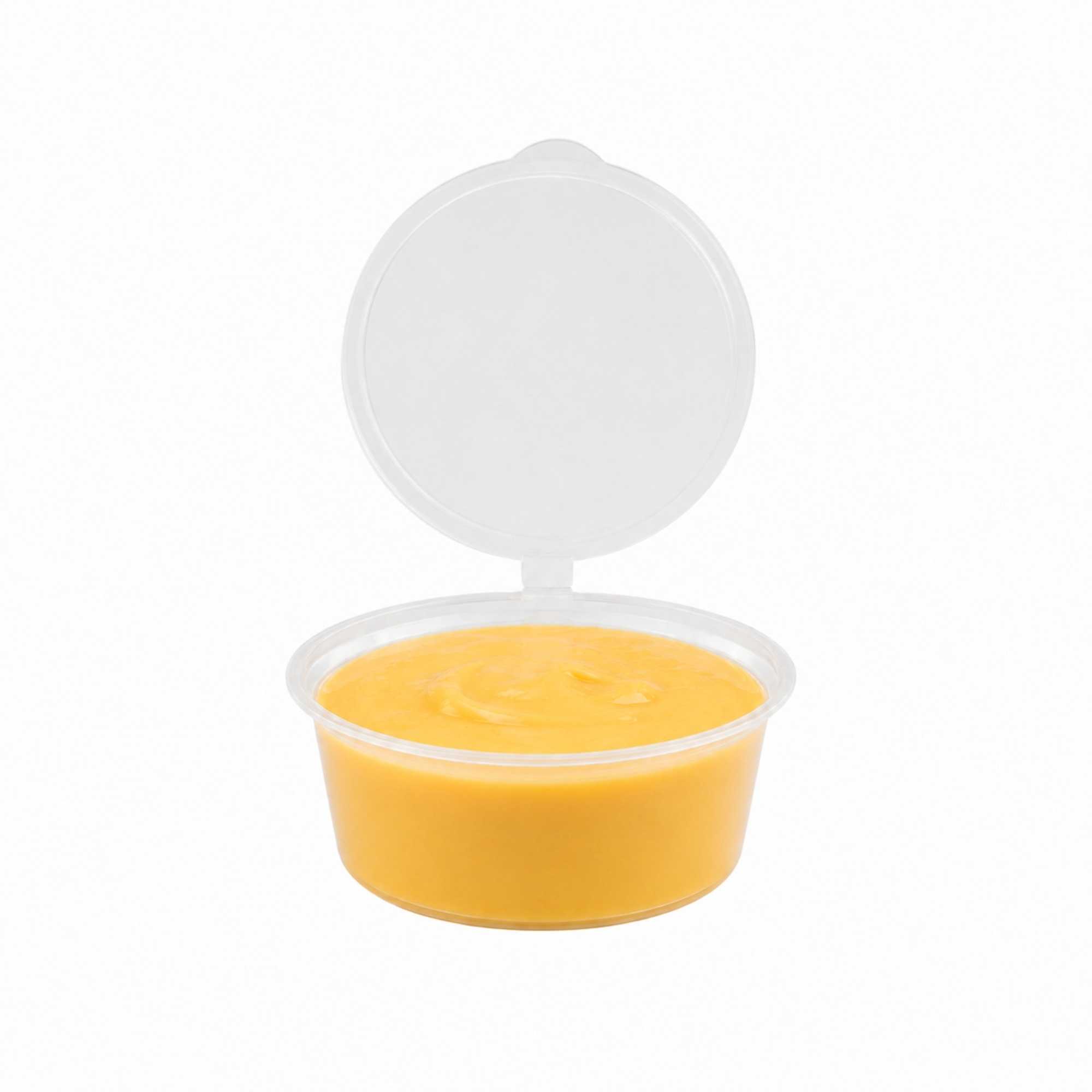 Chef 101 2 oz Clear Plastic Portion Cup - with Hinged Lid - 2 3/4" x 2 3/4" x 1" - 2000 count box