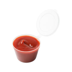 RW Base 3 oz Clear Plastic Portion Cup - with Hinged Lid - 2 3/4