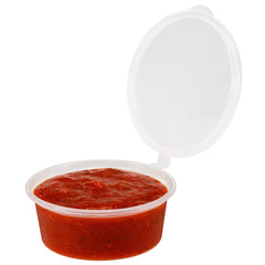 RW Base 4 oz Clear Plastic Portion Cup - with Hinged Lid - 3 1/4