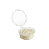 Chef 101 4 oz Clear Plastic Portion Cup - with Hinged Lid - 3 1/4" x 3 1/4" x 1 1/4" - 2000 count box