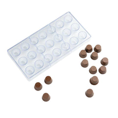 Pastry Tek Polycarbonate Cup Candy / Chocolate Mold - 21-Compartment - 40 count box