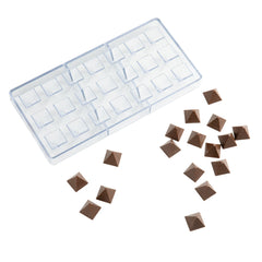 Pastry Tek Polycarbonate Pyramid Candy / Chocolate Mold - 21-Compartment - 1 count box