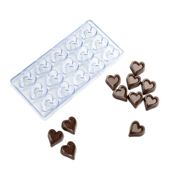 Pastry Tek Polycarbonate Heart Outline Candy / Chocolate Mold - 15-Compartment - 1 count box