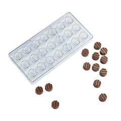 Pastry Tek Polycarbonate Geo Sphere Candy / Chocolate Mold - 21-Compartment - 1 count box