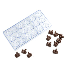 Pastry Tek Polycarbonate Thumbs Up Candy / Chocolate Mold - 18-Compartment - 1 count box