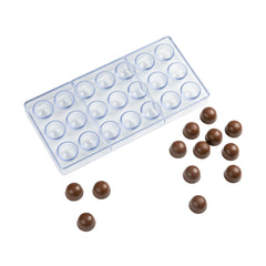 Pastry Tek Polycarbonate Swirled Dome Candy / Chocolate Mold - 21-Compartment - 10 count box