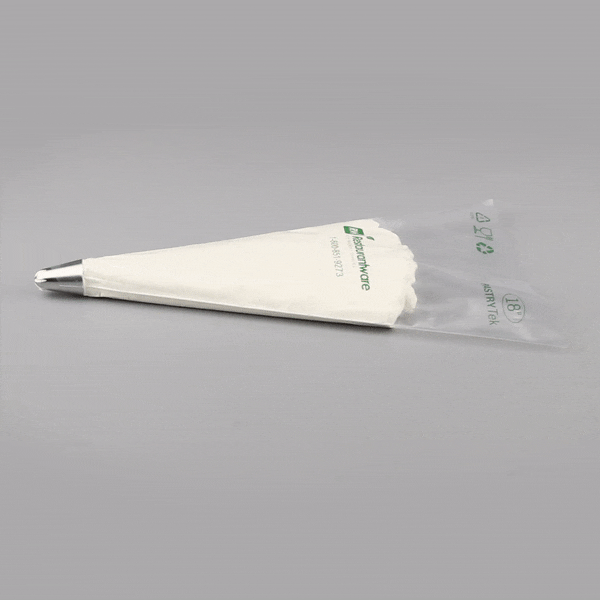Pastry Tek Clear Plastic Easy Grip Pastry Piping Bag Recyclable 18