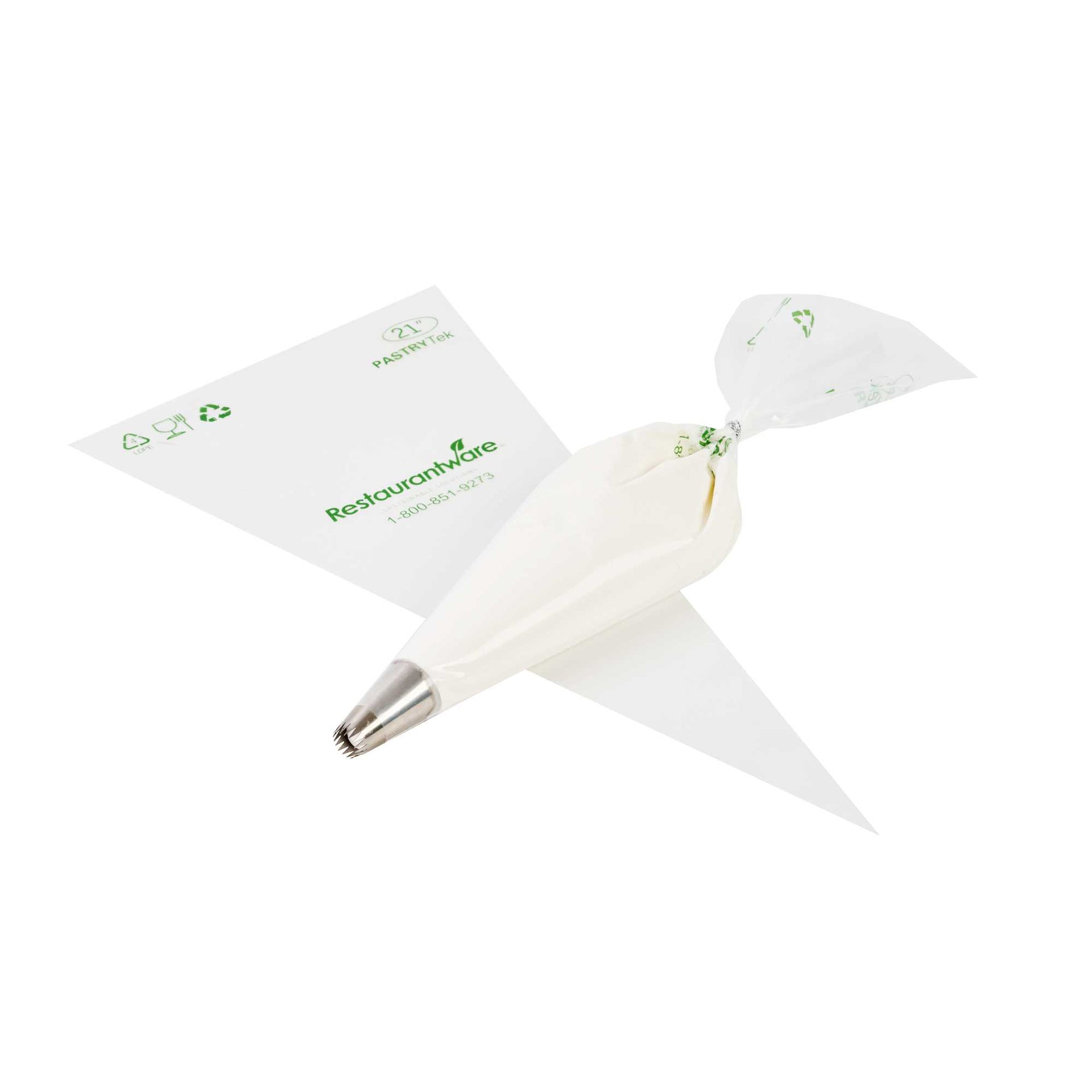 Pastry Tek Clear Plastic Pastry Piping Bag - Recyclable - 21" x 10 3/4" - 100 count box