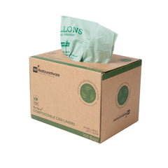 Basic Nature 13 gal Green Plastic Trash Can Liner - Compostable - 100 count box