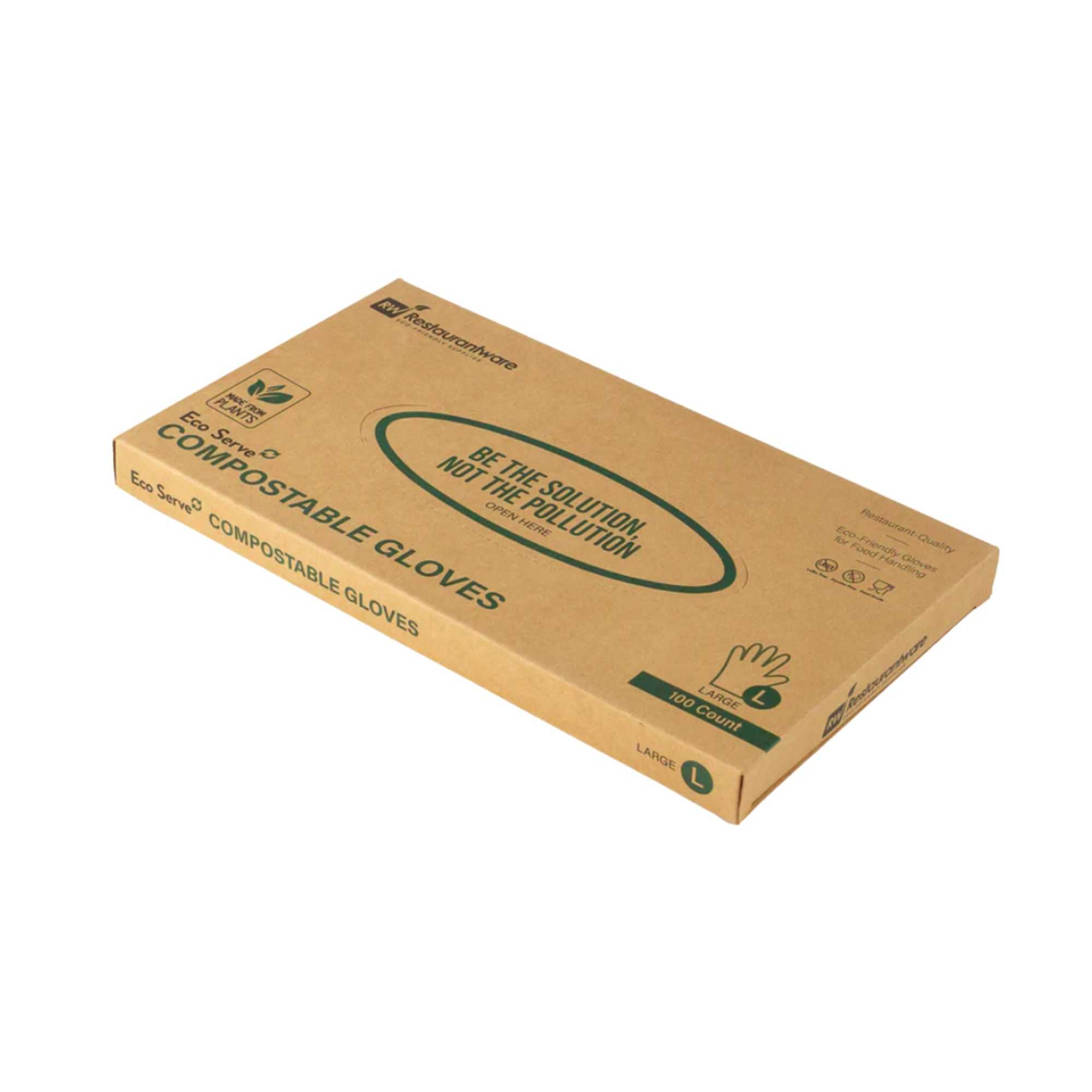 Eco Serve Clear Plastic Large Compostable Gloves - Powder-Free - 11 1/2" x 10 1/4" - 1000 count box