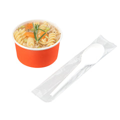 Basic Nature White CPLA Plastic Spoon - Wrapped, Heat-Resistant - 6 1/2