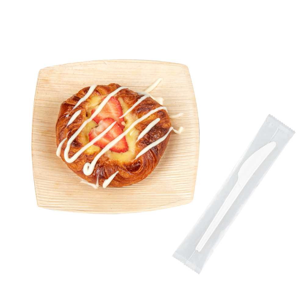 Basic Nature White CPLA Plastic Knife - Wrapped, Heat-Resistant, Compostable - 6 1/2" - 2000 count box