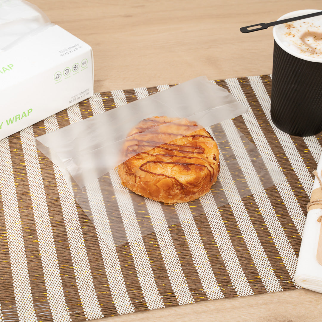 Chef 101 Rectangle Plastic Interfolded Deli and Bakery Wrap - 10 3/4" x 8" - 10000 count box