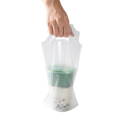 Bag Tek Clear Plastic Drink Carrier Bag - Fits 1 Cup - 6 1/4