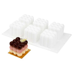 Pastry Tek Silicone Bubble Cube Baking Mold - 6-Compartment - 40 count box