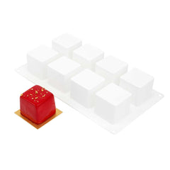 Pastry Tek Silicone Cube Baking Mold - 8-Compartment - 40 count box