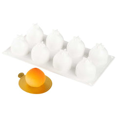 Pastry Tek Silicone Peach Baking Mold - 8-Compartment - 40 count box
