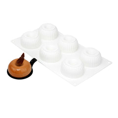 Pastry Tek Silicone Ridged Donut - 6-Compartment - 1 count box