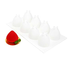 Pastry Tek Silicone Strawberry Baking Mold - 8-Compartment - 40 count box