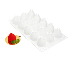 Pastry Tek Silicone Strawberry Baking Mold - 15-Compartment - 1 count box