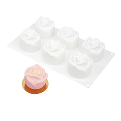 Pastry Tek Silicone Rose Baking Mold - 6-Compartment - 40 count box