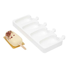 Pastry Tek Silicone Round Popsicle Mold - 4-Compartment - 40 count box