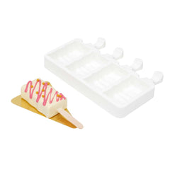 Pastry Tek Silicone Rectangle Popsicle Mold - 4-Compartment - 40 count box