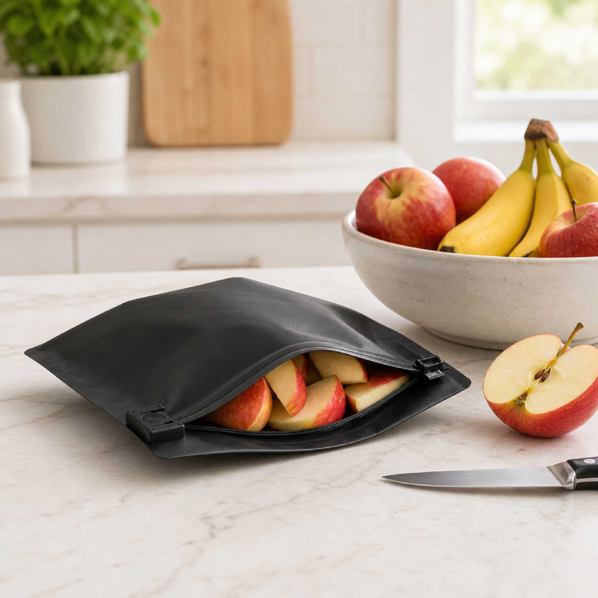 High Level Black Plastic Locking Pouch - Child-Resistant - 8" x 2 1/4" x 6" - 10 count box