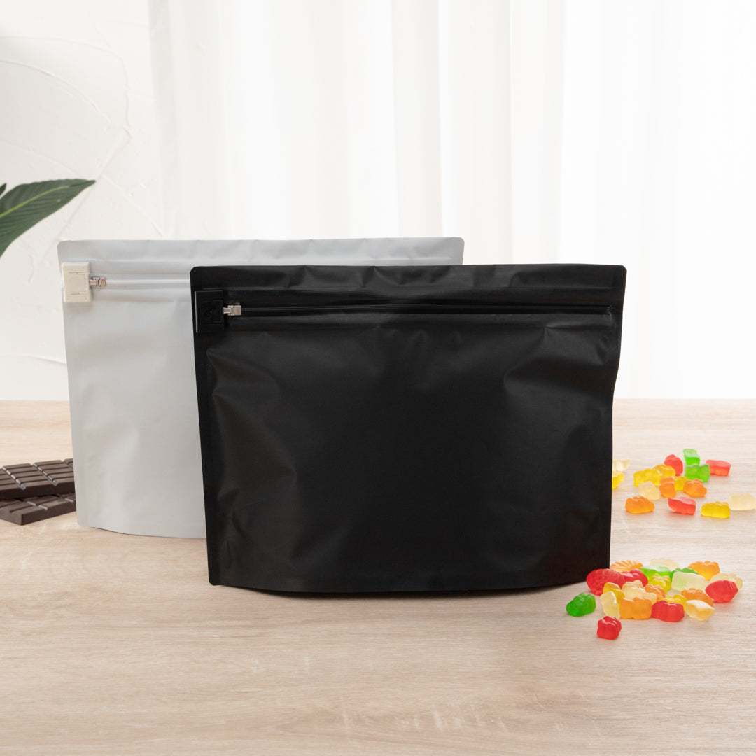 High Level Black Plastic Locking Pouch - Child-Resistant - 12 1/4" x 4" x 9" - 100 count box