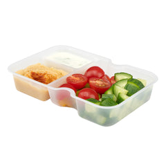 Futura 10 oz White Plastic 3-Compartment Insert Tray - Fits 32 and 37 oz Containers, Microwavable - 100 count box