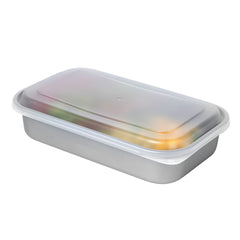 Futura 24 oz Silver Plastic Heavy Duty Container - with Frosted Lid, Microwavable, Inserts Available - 8 1/4
