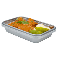Futura 18 oz Silver Plastic Tamper-Evident Container - with Clear Lid, Microwavable - 7