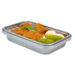 Futura 18 oz Silver Plastic Tamper-Evident Container - with Clear Lid, Microwavable - 7