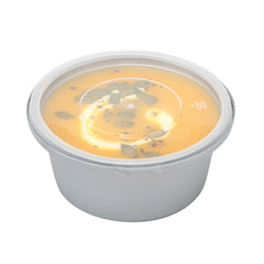 Futura 8 oz  Silver Plastic Tamper-Evident Bowl - with Clear Lid, Microwavable - 4 1/4