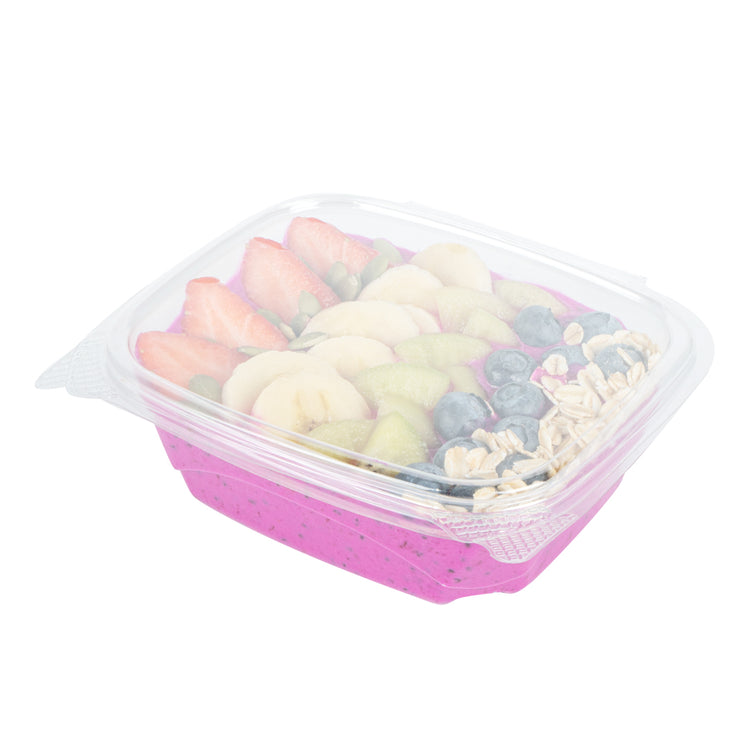 Thermo Tek 12 oz Rectangle Clear Plastic Deli / Snack Container - with Hinged Lid, Anti-Fog - 10 inch x 6 inch x 1 3/4 inch - 100 Count Box