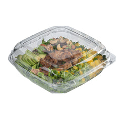 Thermo Tek 46 oz Rectangle Clear Plastic Clamshell Container - Anti-Fog - 9