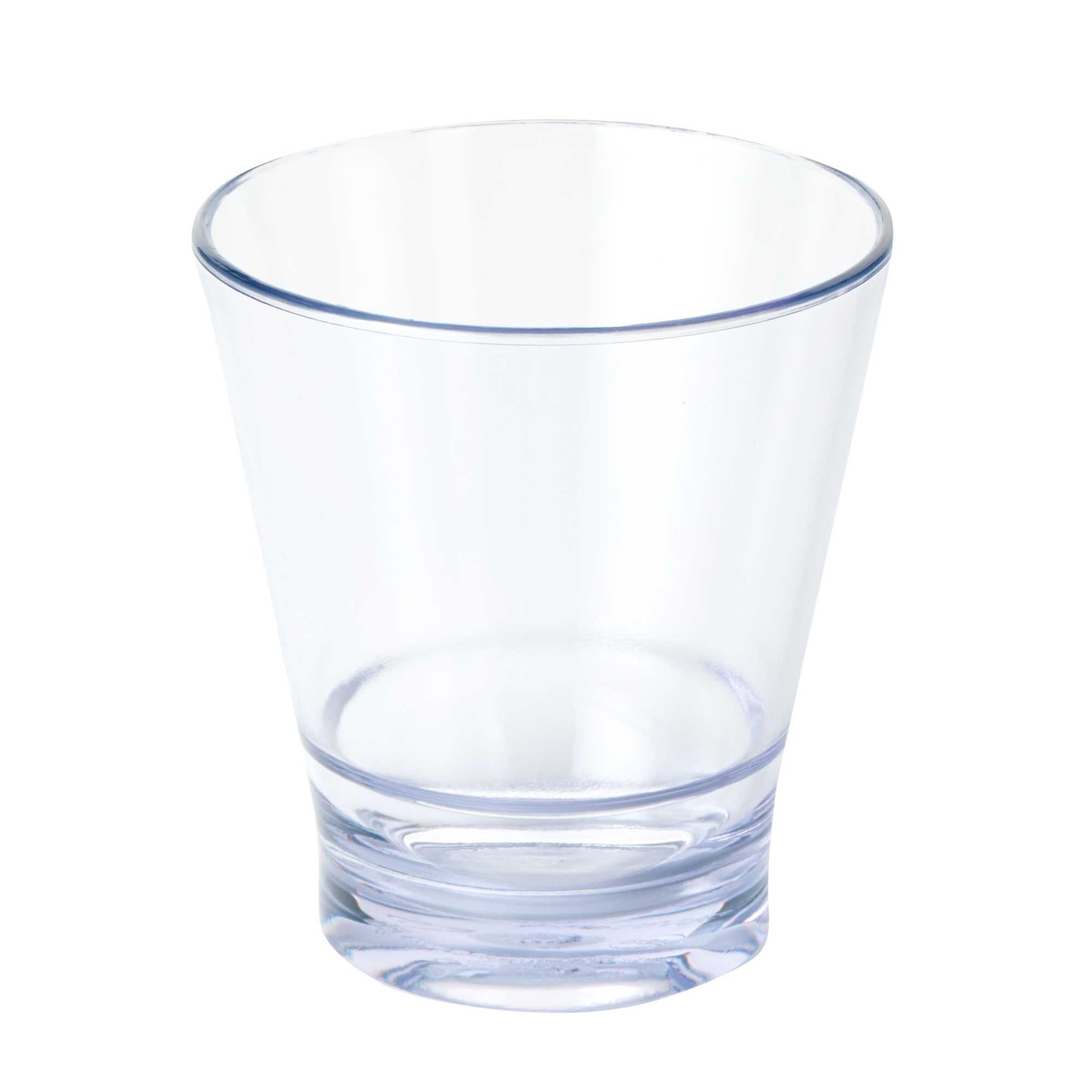 Bev Tek 9 oz SAN Plastic Old Fashioned Glass - Stackable - 3 1/2" x 3 1/2" x 3 3/4" - 48 count box