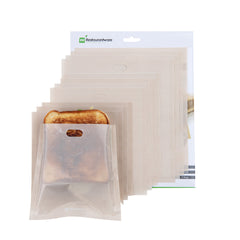 Bag Tek Kraft Plastic Toaster Bag Set - Non-Stick, Heat-Resistant, Semi-Disposable - 6 count box