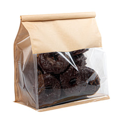 Bag Tek Kraft Cotton Paper Tin Tie Bag - with Clear Window - 8 3/4