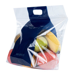 Bag Tek Clear Plastic Gusset Zip Bag - with Handles - 12 1/2